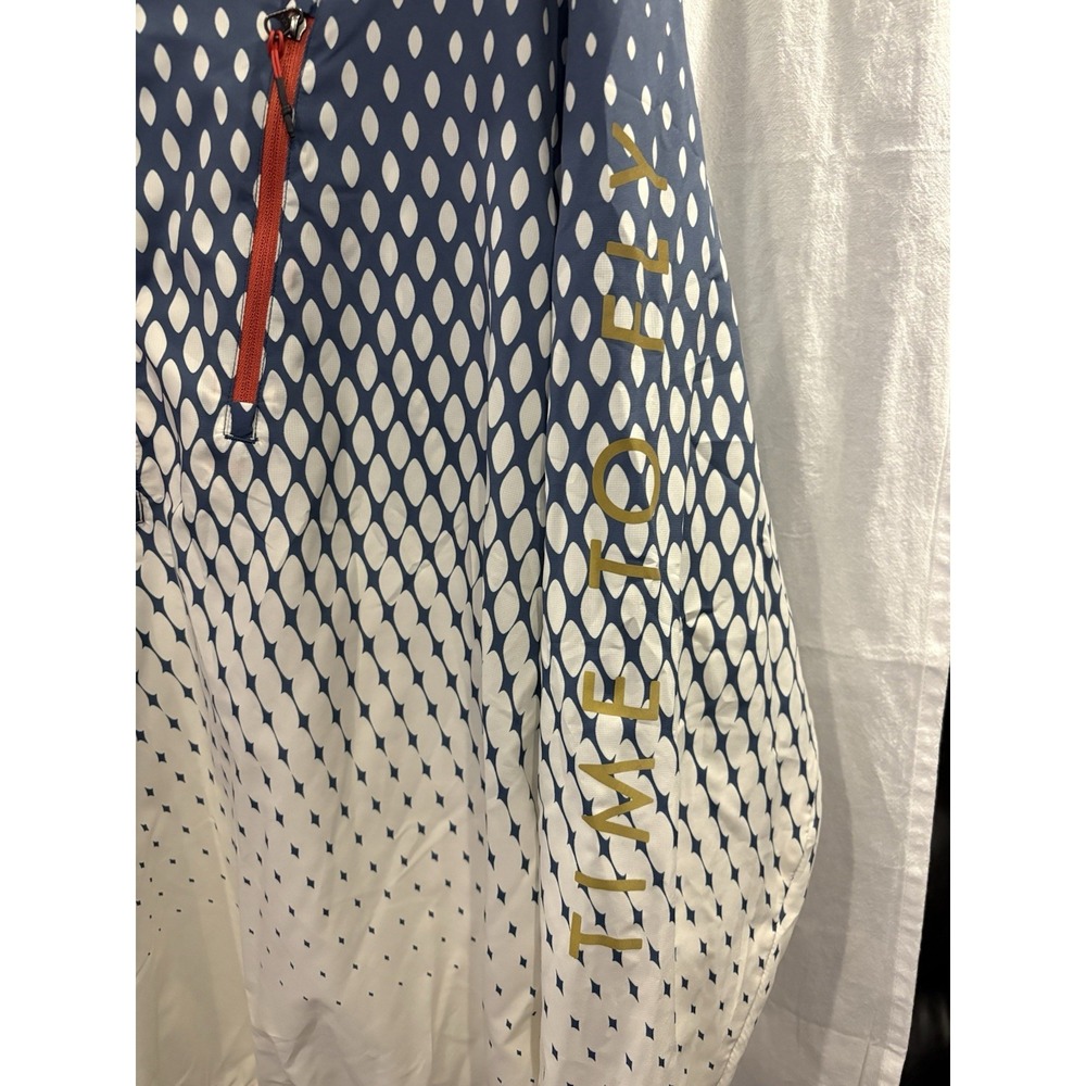 Hoka One One Men's Large Quarter Zip Running Windbreaker Jacket Blue White Light - Picture 3 of 7
